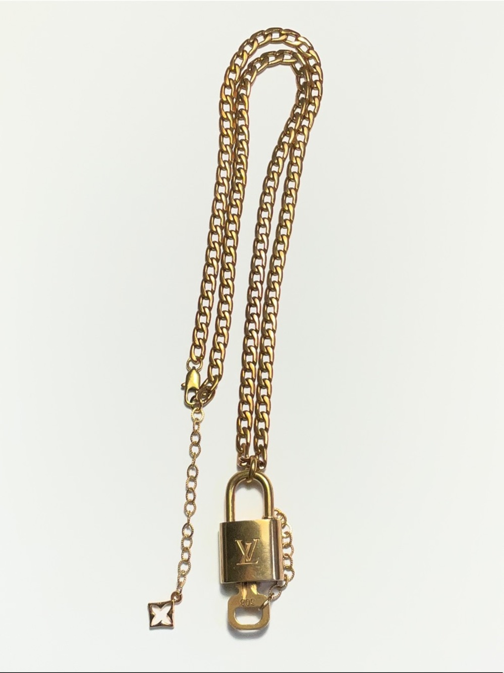 Authentic Louis Vuitton Brass Padlock and Key #308 put on a chain